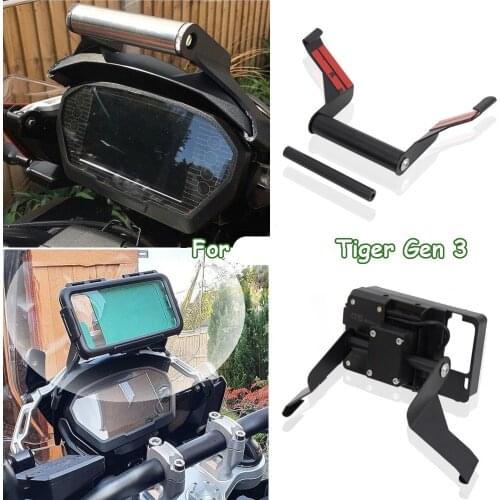 Motorcycle Accessories BLACK GPS Phone Mount Bracket Stand Holder TG3 New For Triumph Tiger Gen 3