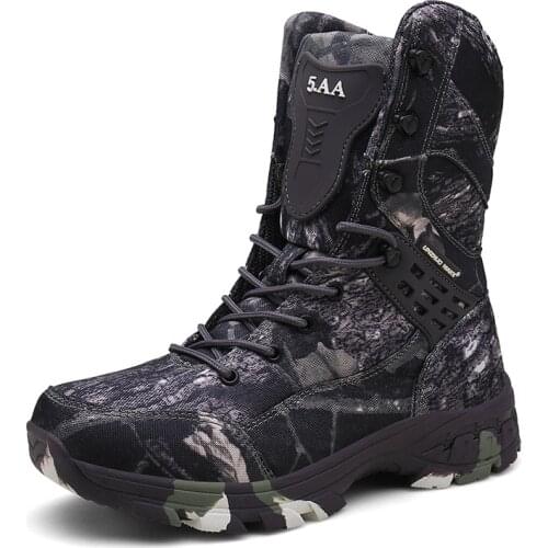 Men Boots Work Safty Shoes Men Desert Tactical Military Boots Autumn Winter Special Force Army Ankle Boots Men