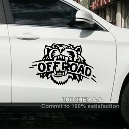 Tiger OFF ROAD Car Stickers Creative Funny Decoration Decals For SUV Jeep 4WD Doors Windshield Auto Tuning Styling Vinyls D25