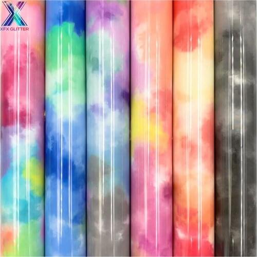 XFX HTV Stickers 25x150cm Clouds Watercolor Iron on Tshirt Heat Transfer Vinyl Make Sign Pattern Cricut Film for Bags Fabric DIY