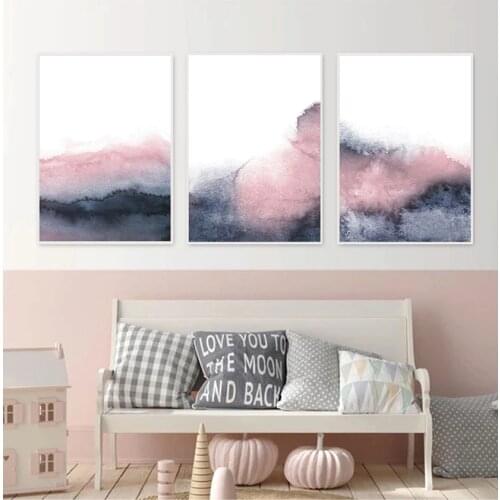Posters and Prints Wall Pictures for Living Room Pink Black and Grey Abstract Art Canvas Painting Bedroom Home Decor Nordic