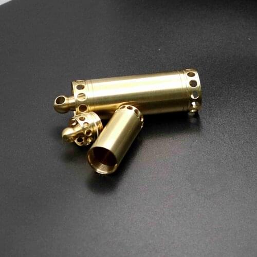 Raw brass seal cremation bottle perfume holder ash wish vial pendant charm EDC medicine box DIY supplies 1800400