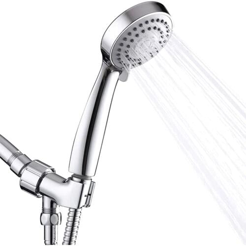 High Pressure Handheld Shower Head Chrome Finish Water Supply Pipeline Multi-functions Flow Regulator for Bathroom