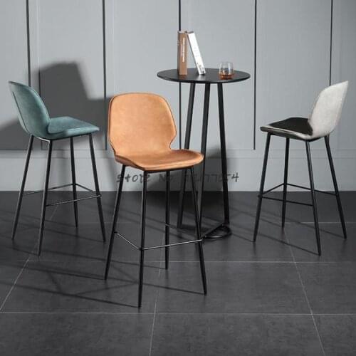 Nordic Backrest Bar Stools Wrought Iron High Stools Home Balcony High Chairs Bar Stools Bar Stools