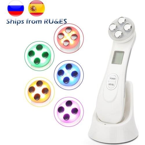 Face Skin EMS Mesotherapy Electroporation RF Radio Frequency Facial LED Photon Skin Care Device Face Lift Tighten Beauty Machine