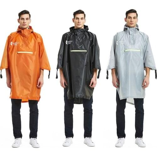 Waterproof Rain Poncho with Hood and Arms for Camping Hiking 3 in 1 Multifunctional Lightweight Reusable Raincoat for Adults