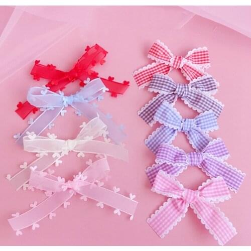 Handmade Hairpin Lolita Lace Bow Hair Clip JK Soft Sister KC Sweet A Pair Of Side Clips Hair Accessories Girl Gift