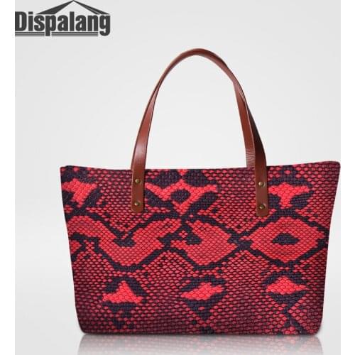Dispalang Women Luxury Top-handle Bag Customize Handbags Unique Snake Skin Printing Lady Portable Shoulder Bags Totes Wholesale