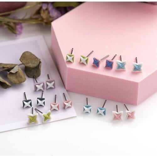 Little star cartoon Ceramic Earrings Fashion Gift Ear Studs Jewelry Wholesale For Women Girl #LY233
