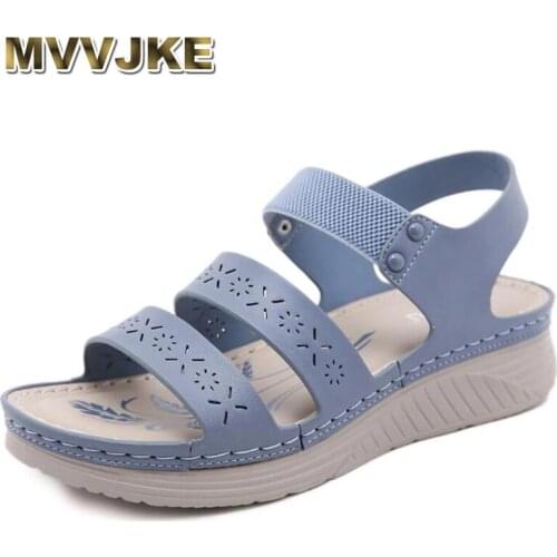 MVVJKENew Women Sandals Casual Ladies Beach Shoes Fashion Non-slip Platform Sewing thread Sandals Summer Breathable Shoes Women