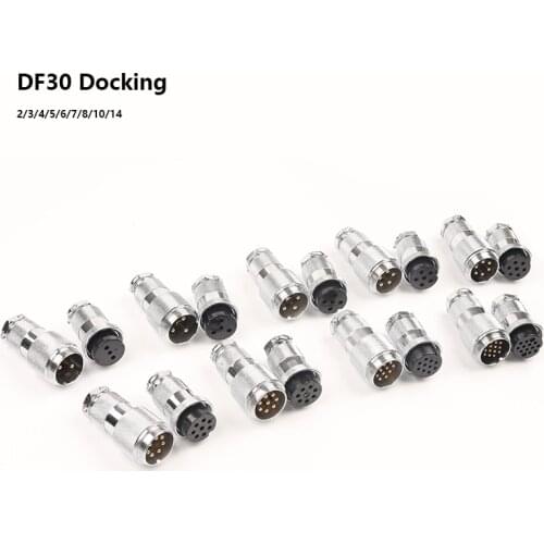 1 Set DF30 GX30 Butt TYPE Male Female Aviation Connector 2 3 4 5 7 8 10 14 pin Electric Plug & Socket Wire Connector
