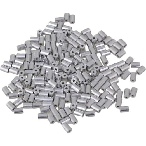 1mm Round Ferrules Sliver Aluminum Crimping Loop Wire Rope Clip Sleeves Clamps for M1 Wire Rope Pack of 500