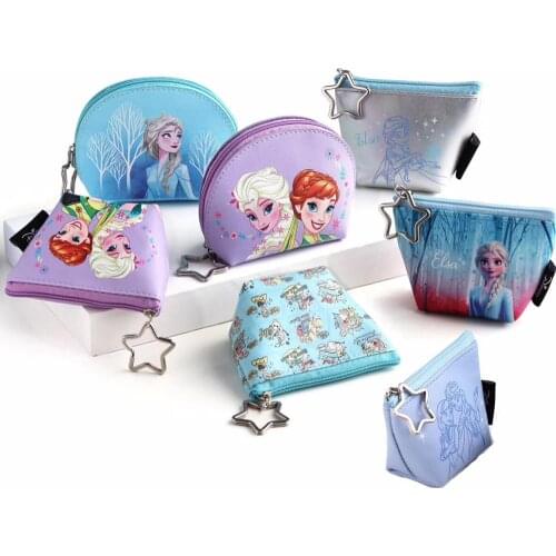 1 pc Disney frozen Elsa Anna Olaf portable cosmetic make up bag multi-purpose storage tsum coin cartoon purse handbag Makeup PU