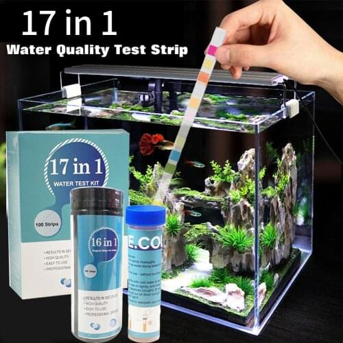 17-In-1 Swimming Pool Test Paper Residual Chlorine PH Value Alkalinity Hardness Test Strip 100pcs/Bottle Hot Tub Water Quality