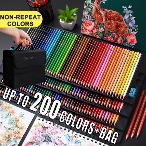 200/180/150/120/72/48 Water color & Oil Color Pencils With Storage Bag Wood Soft Color Pencil for Kids Drawing Sketch Supplies