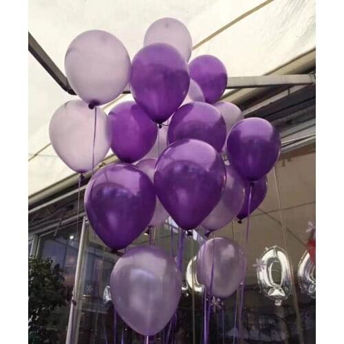 50PCS 12 inch 2.8g Latex balloon Helium Round balloons Thick Pearl purple pink balloons Wedding Party Birthday Baby