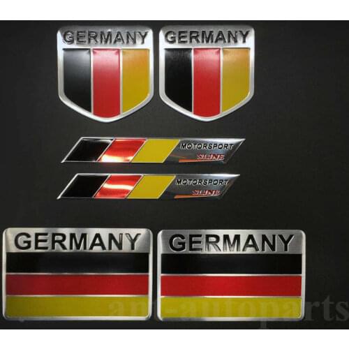 6pcs Aluminum Germany Flag Car Auto Decal Sticker Badge Emblem Motorcycle Tank