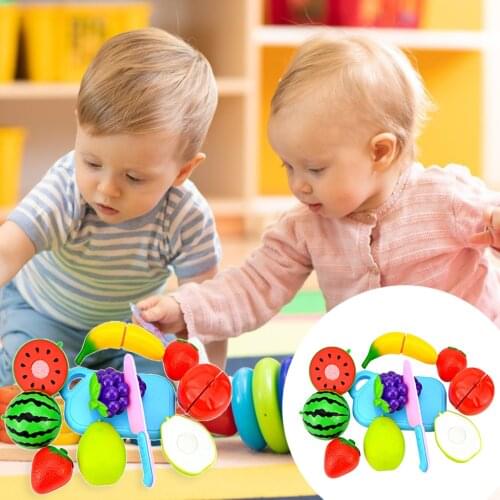 8pcs Kitchen Pretend Play Toy Fruit Vegetable Fruit Food Cutting Set for 3 4 5 6