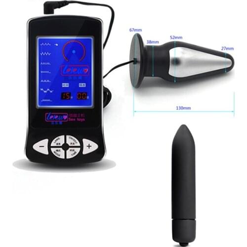 Electric Shock Anal Plug With Vibrator Electrical Stimulation Butt Plug Prostate Massage Anal Dilator Adult Sex Toys For Couples
