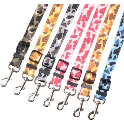 Pet car seat belt cat and dog traction rope adjustable length puppies protection a variety of camouflage car traction collars
