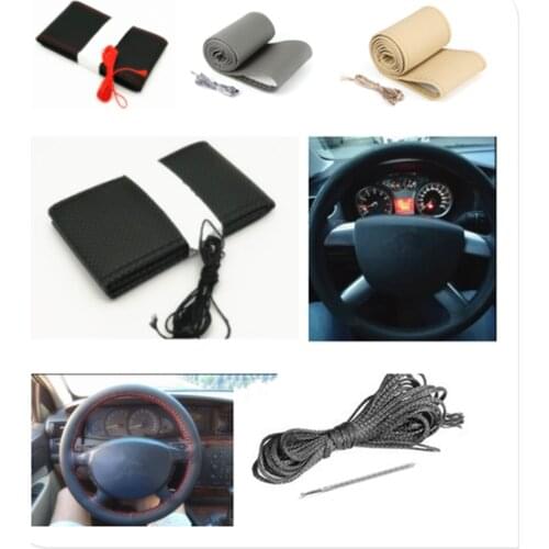 Auto parts soft fiber leather braided steering wheel cover for Volkswagen vw Tuhuan 1.4T Touareg2 New Beetle Passat B6