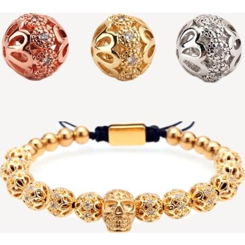 Spacer Beads for Jewelry Making Supplies Gold Tube Cylinder Needlework Beads Diy BraceletCopper Zircon Wholesale Lots Bulk