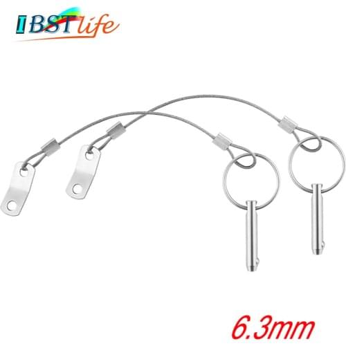 2PCS Stainless Steel 316 Quick Release Pin with Lanyard for Boat Bimini Top Deck Hinge Marine hardware