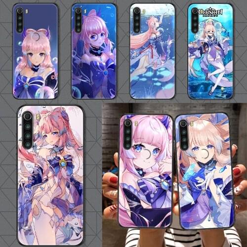 Genshin Impact Sangonomiya Kokomi Phone case For Xiaomi Redmi Note 7 7A 8 8T 9 9A 9S 10 K30 Pro Ultra black tpu back silicone