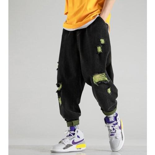 Plus Size Men Wide Leg Jeans Mens 2021 Autumn Spring Hip Hop Streetwear New Loose Straight Baggy Denim Pants Male