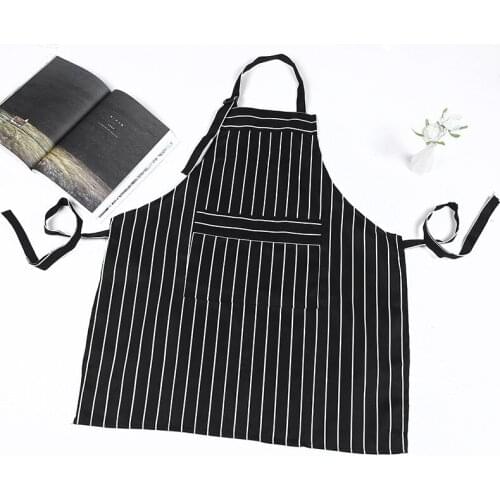 Cotton, Linen, Vertical Stripes, Waterproof, Oil Proof, Sleeveless Apron, Antifouling Smock, Simple Cooking Apron