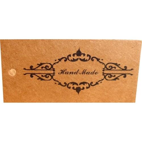 50Pcs Handmade Brown Kraft Paper Tags For Pendant Gift Box Baking Paper Hang Tags For Gift Decorative Swing Label Wishes Card