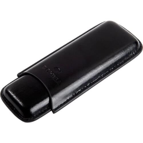 Cohiba Leather Cigar Case Holster Mini Travel Black Browm Humidor Holder Load 2 Pcs Cigars Tube Cigar Accessory