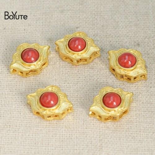 BoYuTe (2 Pieces/Lot) Matte Gold Plated Dragonfly Eye Beads Factory Supply Handmade Diy Brass Beads Jewelry Accessories