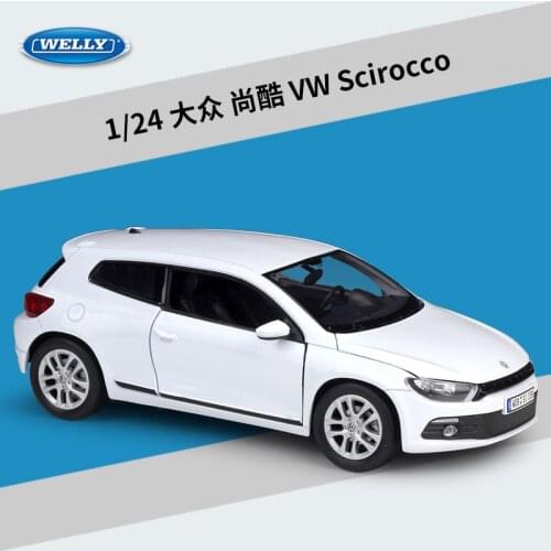 WELLY Diecast 1:24 Car Volkswagen Scirocco Model Car Classic VW Toy Car Alloy Sport Car Metal Racing Car For Kid Gift Collection