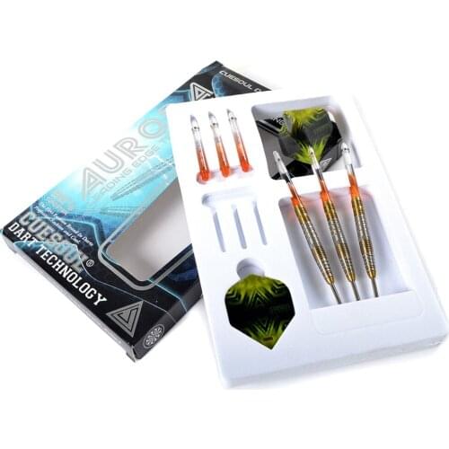 CUESOUL AURORA 23g Steel Tip Tungsten Dart Set,Gold Titanium Nitride Coating