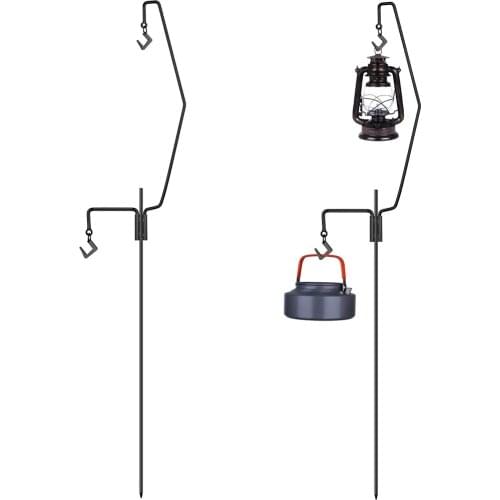 Outdoor Camping Solid Rack Multifunctional Fishing Camping Lamp Bracket Folding Steel Hanging Rack Detachable Lantern Stand Lamp