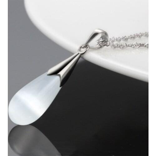 Wholesale10 piece/ cat eye moonstone opal pendant necklace, Korean jewelry crystal jewelry necklace gift, good luck