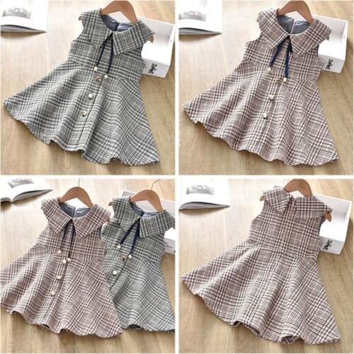 Toddler Girls Dress Korean Plaid Casual Princess Dress For Girl Kids Clothing 2020 Children Dress 2 3 4 5 6 Years Girls Clothes