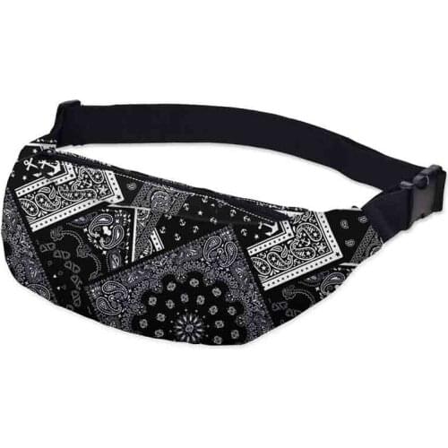 BU STORE 3D Printed Waist bags Pack Striped with Personality Pattern Adjustable Band for Outdoors Fanny Packs NLWBXS05