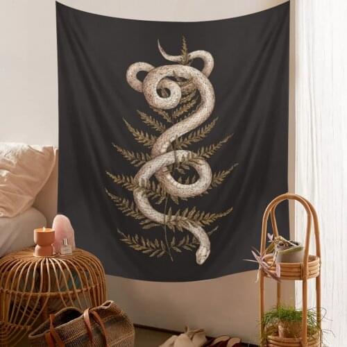 Psychedelic Snake Home Decoration Fern Tapestry Mandala Hippie Bohemian Decoration Sheet Yoga Mat Sofa Blanket College Dorm