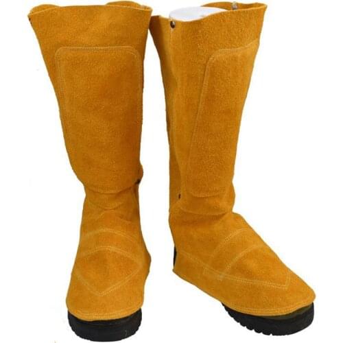 Workplace Welding Leather Long Shoes Boots Leather Welding Fire Protection Foot Leggings Welder Foot Cover Wear Insulation DXB02