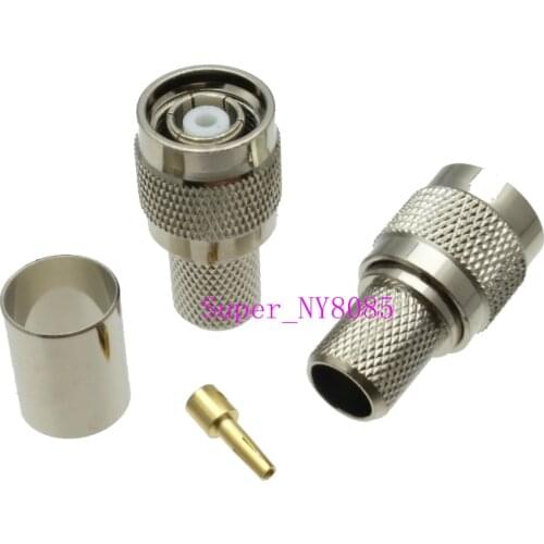 Connector RP.TNC male jack crimp RG8 RG213 LMR400 RG214 cable straight