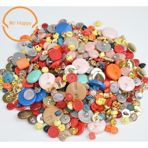 MR HAPPY Colorful 50g Resin Button Mix Size Decorative Sewing Craft Scrapbook Card Making DIY Sewing Decorative