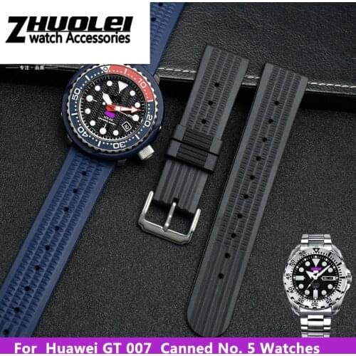 Silicone rubber watchband For Huawei GT 007 Watches straps Accessories Sports wristband 20mm 22mm blue black