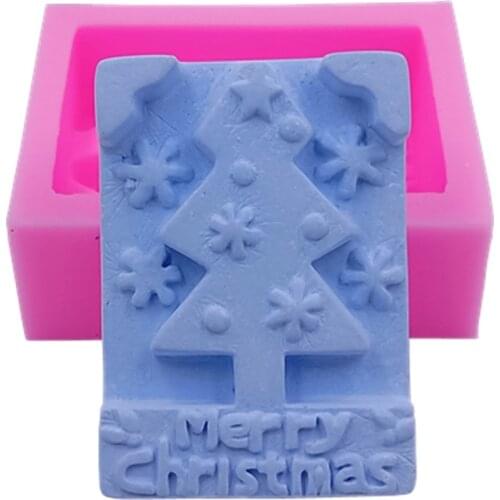 Christmas Tree Design Soap Mold Candle Wax Mould Christmas Crafts 3D Silicone Mold Decorating Chocolate Cake Molds