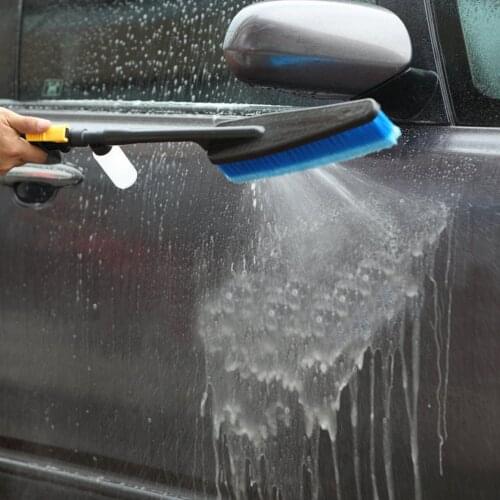 1pc Car Wash Brush Auto Exterior Retractable Long Handle Water Flow Switch Foam Bottle Car Cleaning Brush Clean Tool Maintenance
