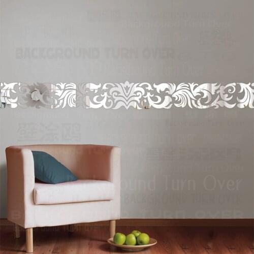 Mirror Stickers Wall Sticker Bathroom Room Luxury Retro Vintage Antique Royal Palace Frieze Panel Listello Border R241