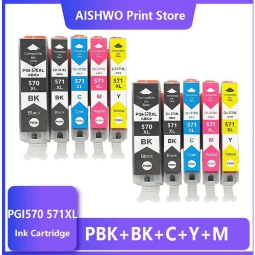 10PK Compatible For Canon 570XL PGI-570 ink cartridge PGI570 CLI571 PGI570XL PIXMA MG5750 MG5751 MG5752 MG5753 MG6850 printer