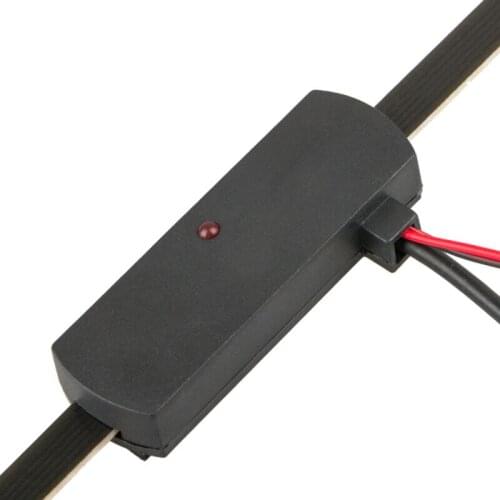 12V Antenna Amplifier AM/FM Car Radio Universal Windshield 7-foot cable