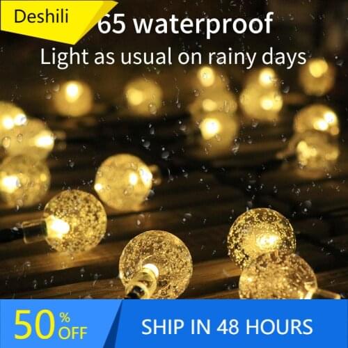 20/30/50 LED Crystal Ball LED Solar Lamp Power LED String Fairy Lights Solar Garlands Garden Christmas Decor For Outdoor